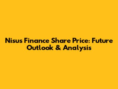 Nisus Finance Share Price: Future Outlook & Analysis